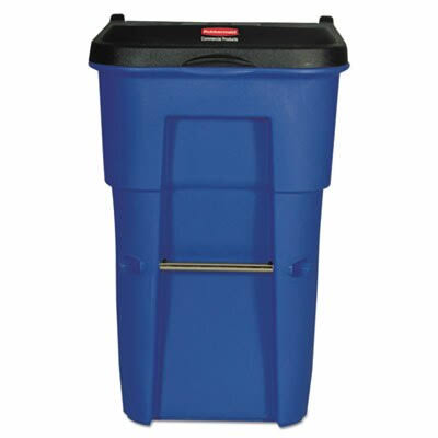 65 gal Blue Rectangular Trash Can H222