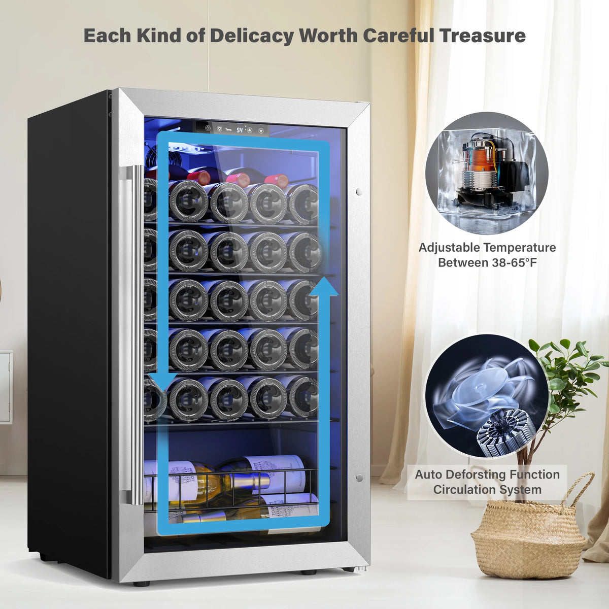32 Bottle Wine Refrigerator Cooler S7537