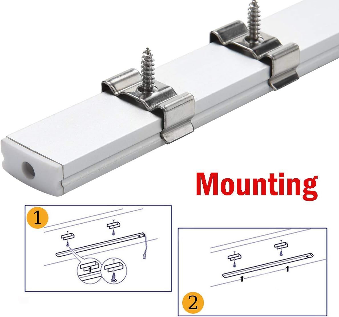 20Pack LED Aluminum Channel with Cover and Mounting Accessories D712