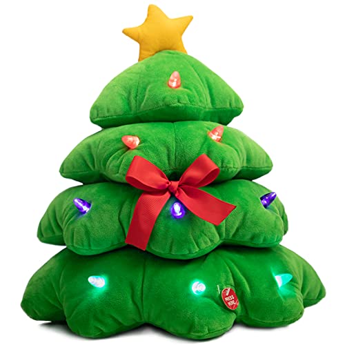 13 inch Animated Christmas Snowman Plush with LED Lights A93387