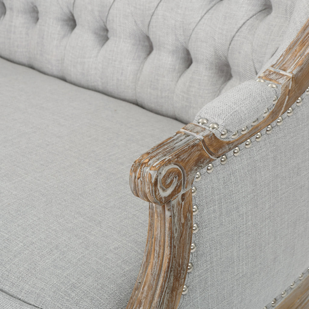 Light Gray Fabric Loveseat O369