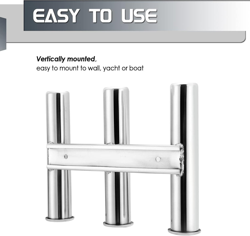 Wall-Mounted 316 Stainless Steel Rod Holder Pack of 2 Q784884