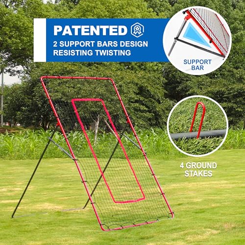 2-in-1 Volleyball Rebounder Net System, Adjustable 7x4 ft to 4x4.5 ft P4470