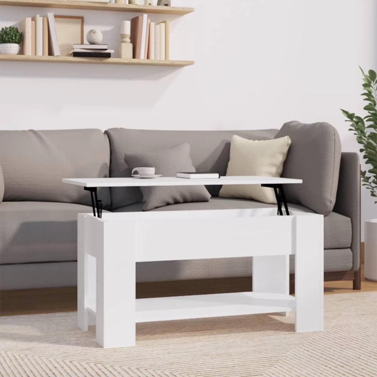 White Engineered Wood Coffee Table N56838