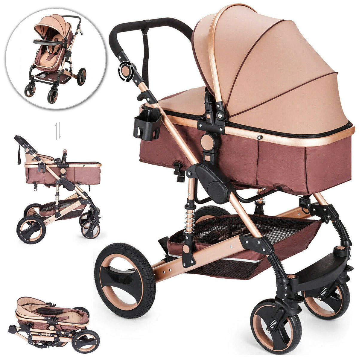 2 in 1 Foldable Baby Stroller R3796