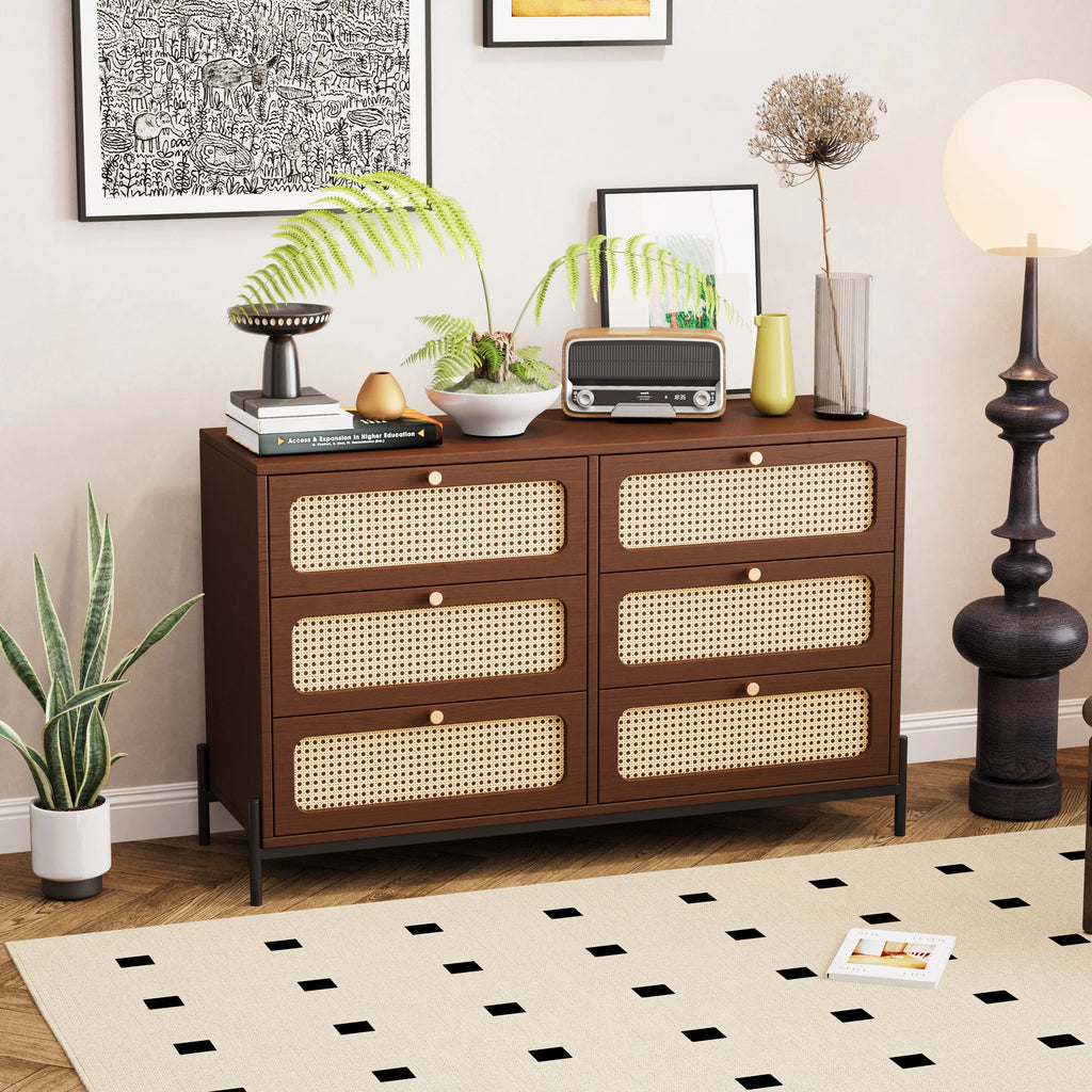 Rattan Wood Drawer Storage Cabinet B40771