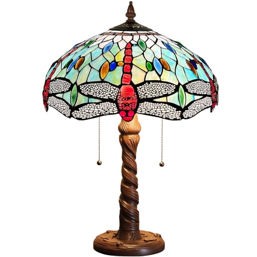 Tiffany Stained Glass Table Lamp 2-Light 16x16x24 Inches X477
