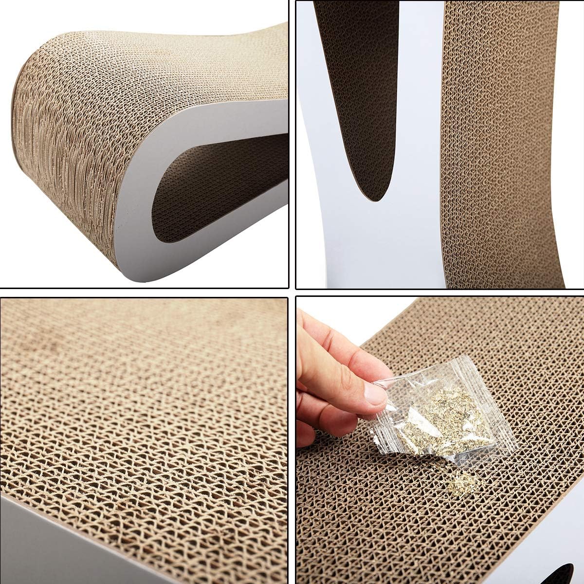 Grey Cardboard Cat Scratcher Lounge X779404