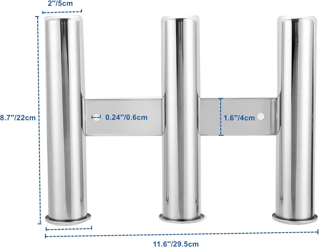 Wall-Mounted 316 Stainless Steel Rod Holder Pack of 2 Q784884