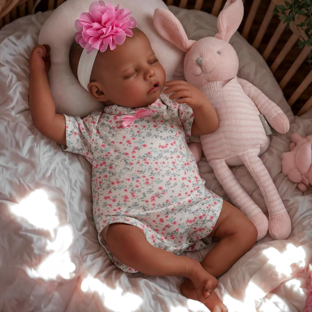 17-Inch Black Reborn Baby Dolls with Feeding Kit J4917