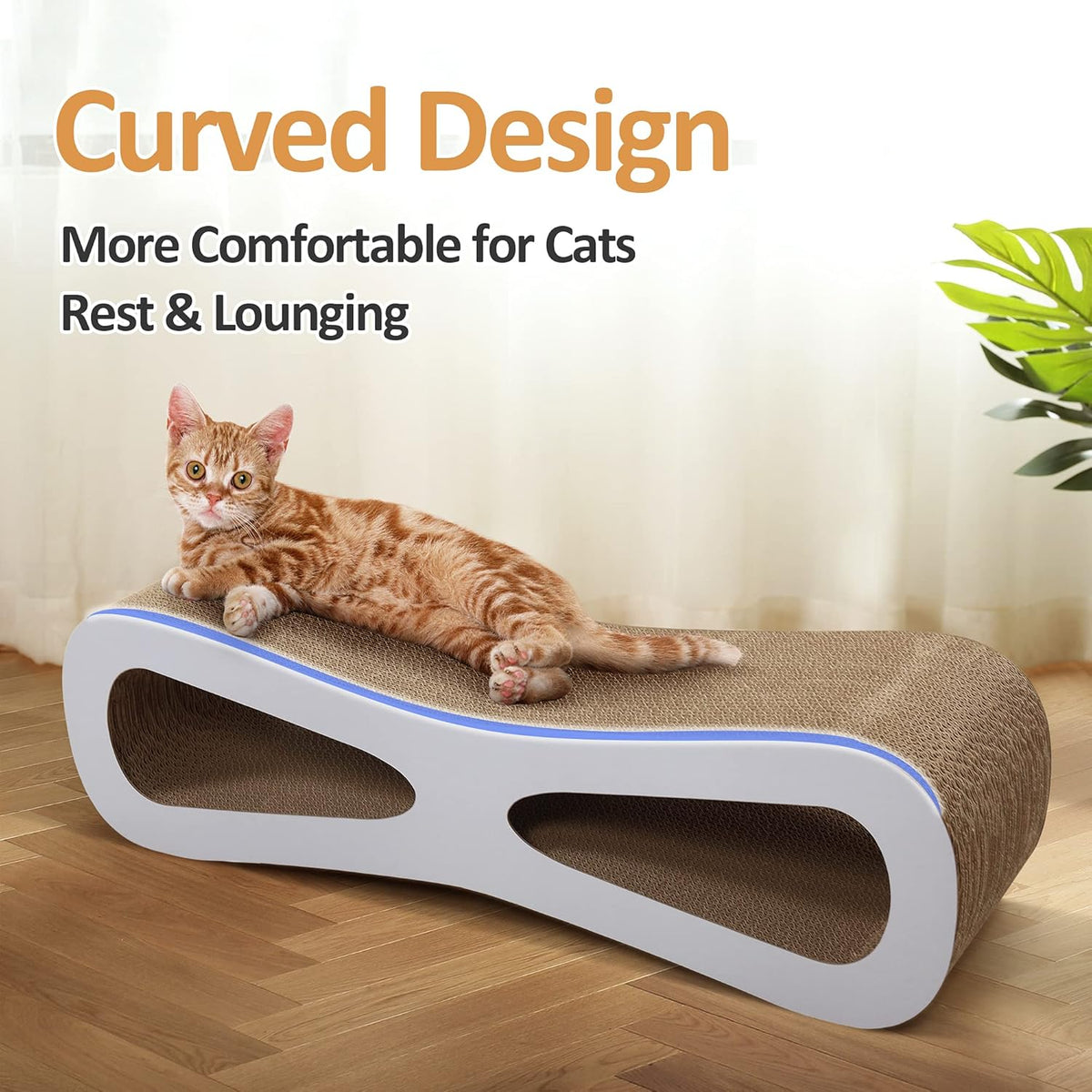 Grey Cardboard Cat Scratcher Lounge X779404