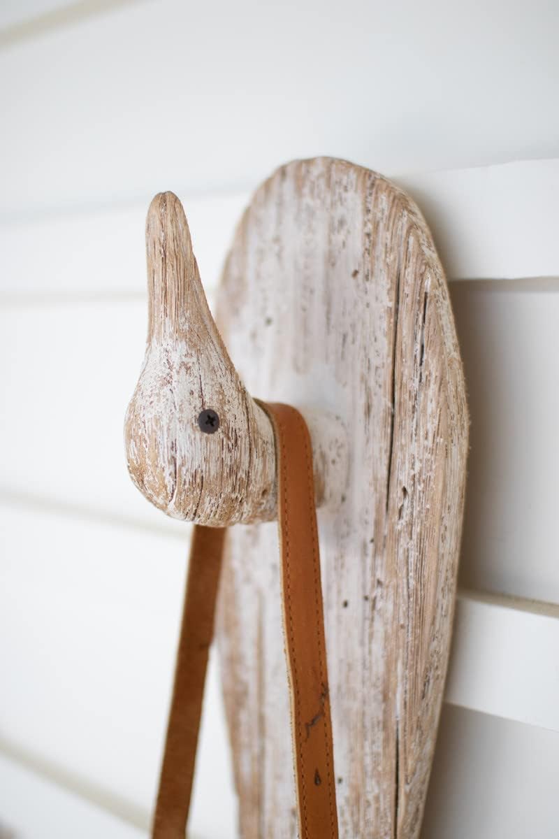 Carved Wooden Duck Coat Rack, 17-inch Length Pack of 2 R995