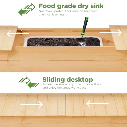 Wooden Potting Bench Table with Storage Shelf T6441