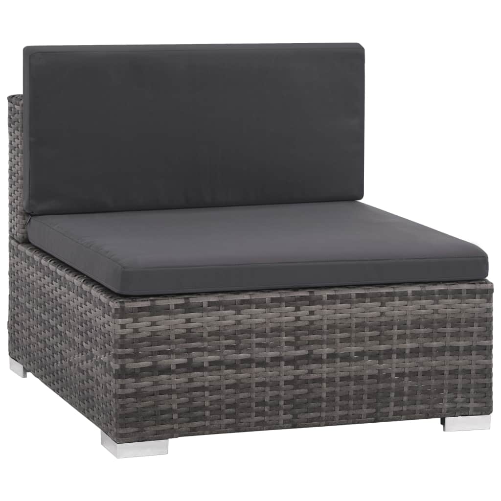 12 Piece Gray Poly Rattan Patio Sofa Conversation Set with Coffee Table and Ottoman N206