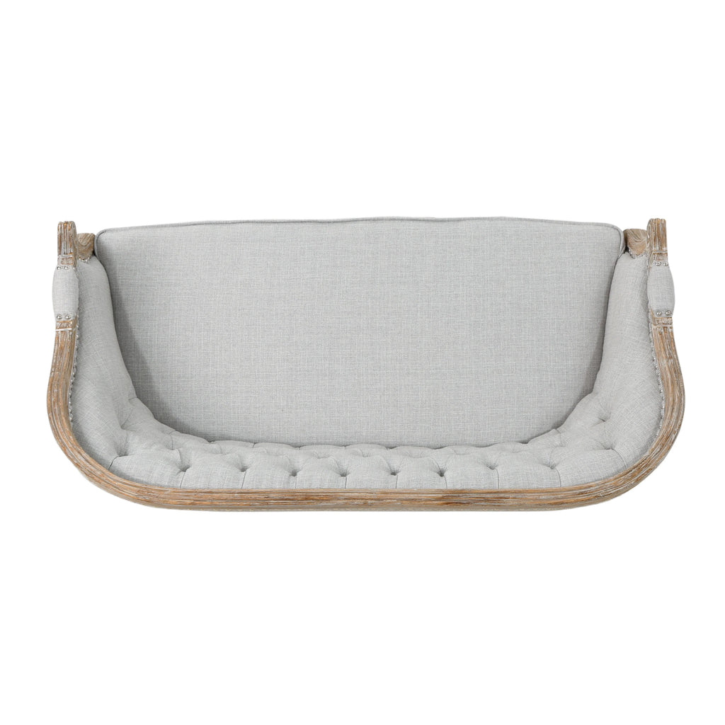Light Gray Fabric Loveseat O369