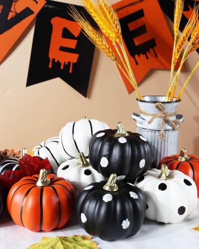 12 Pcs White Plastic Foam Pumpkins T865