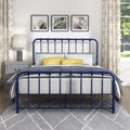Metal Platform Bed Full Navy Blue Y4297