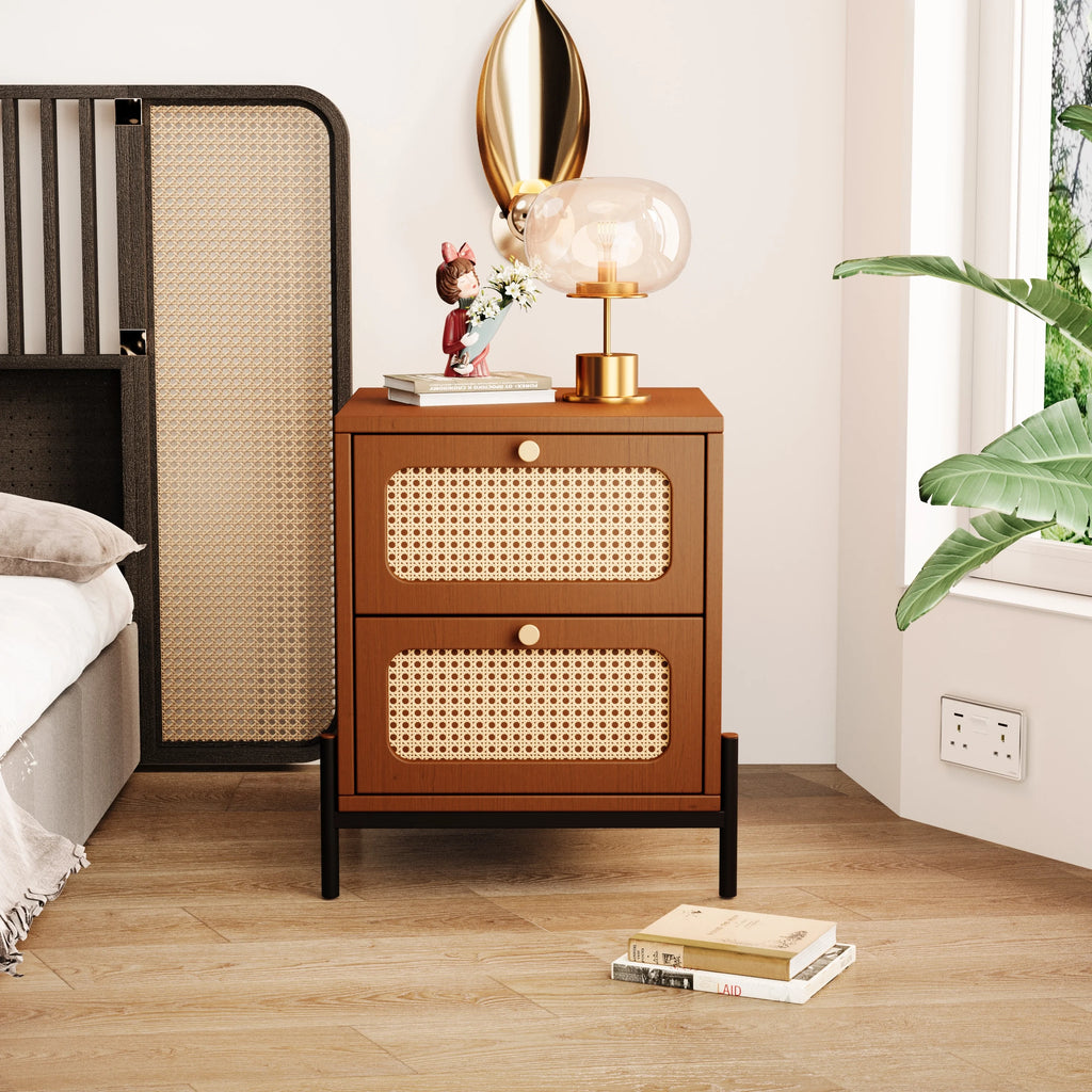 Rattan Wood Drawer Storage Cabinet B40771