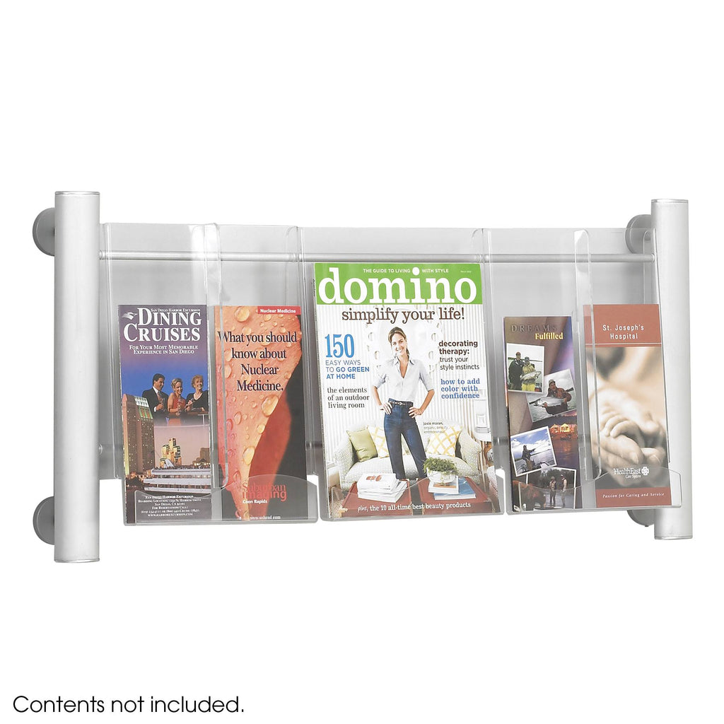 Silver 3 Pocket Magazine Rack R2619