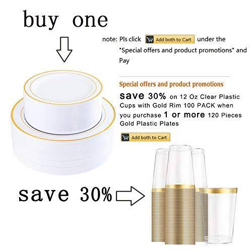 Gold Rim Disposable Plastic Plates K82464