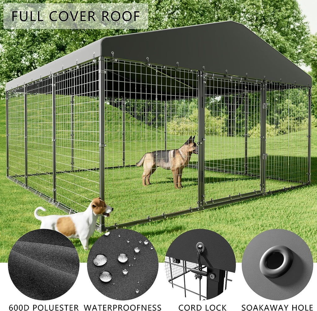 Large Heavy Duty Galvanized Steel Outdoor Dog Kennel N920