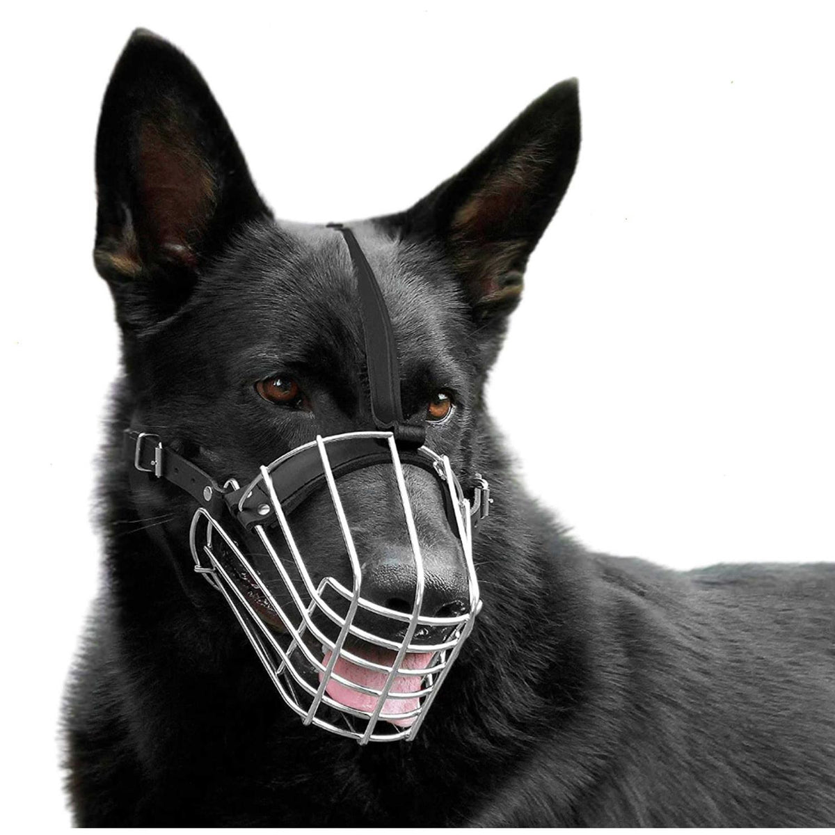 Dog Muzzle Wire Basket Metal Mask for Medium Large Dogs C635