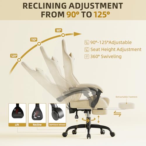 Green Velvet Ergonomic Gaming Chair with Footrest F4999