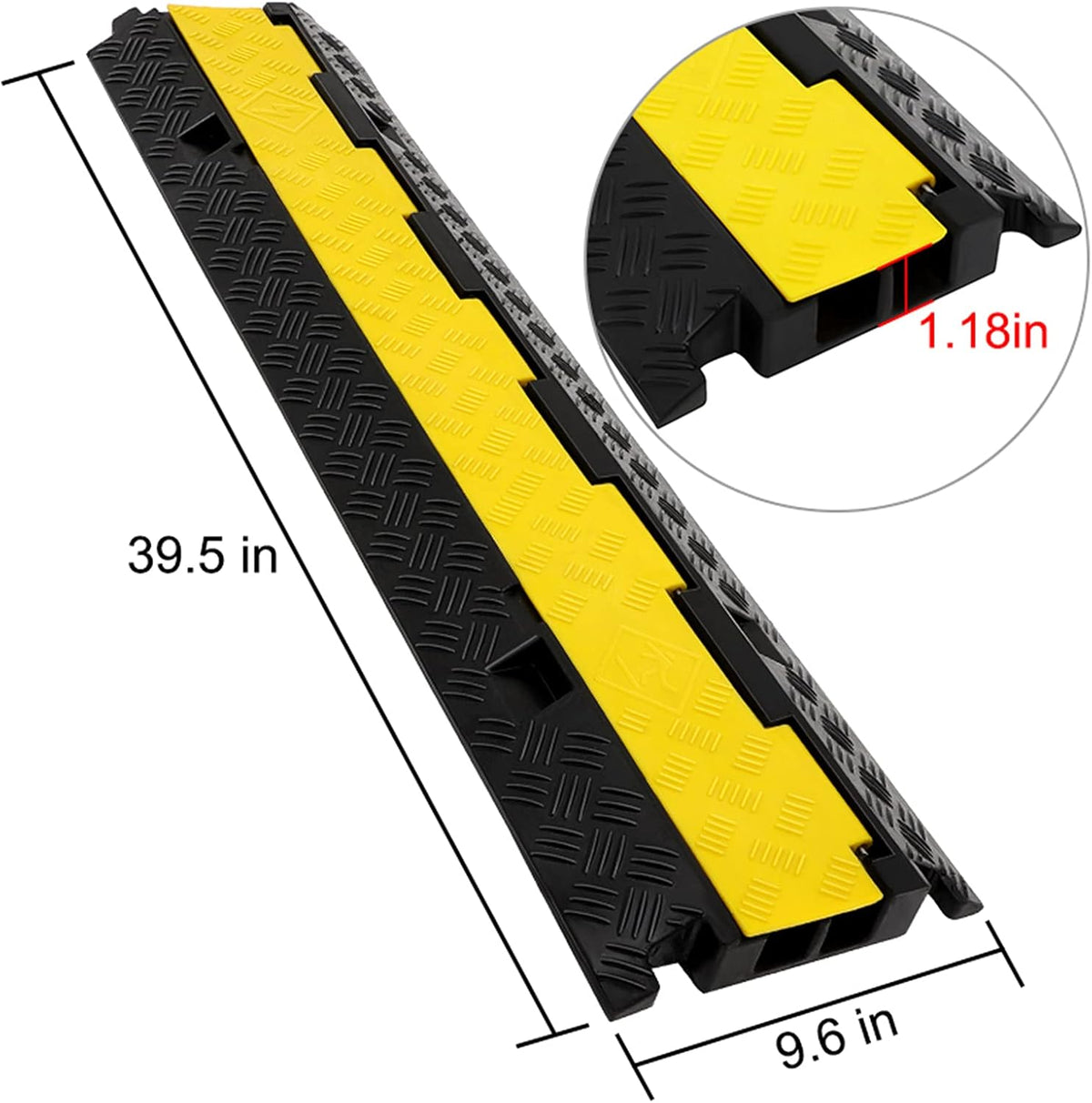 3 Pack Heavy Duty Anti-Skid Rubber Cable Protector Ramp D1952