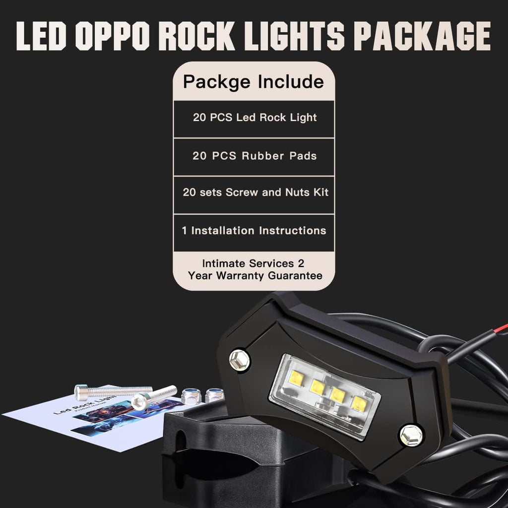 White 12PCS LED Rock Lights K269