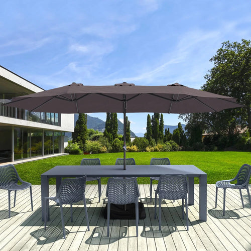 15Ft Double-Sided Patio Market Umbrella with Base A925