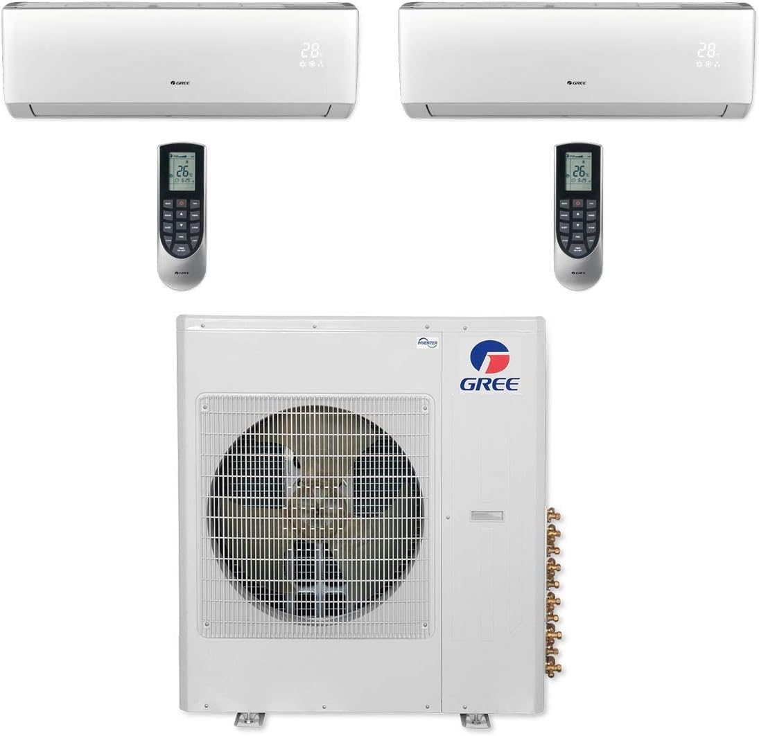 42,000 BTU Dual-Zone Wall Mount Mini Split Air Conditioner Heat Pump 208/230V SEER 21 A858