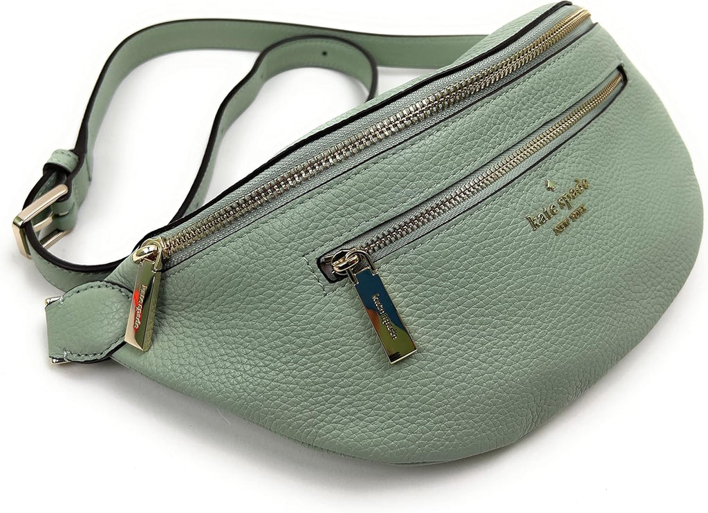 Light Pistachio Leather Belt Bag Fanny Pack Q74221