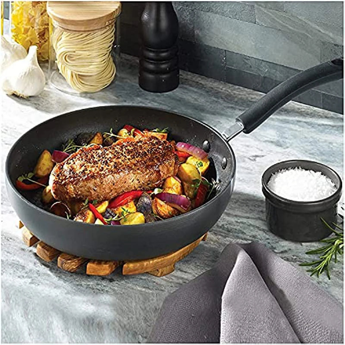 2 Piece Nonstick Fry Pan Cookware Set, 8 and 10.25-Inch, Gray L13202