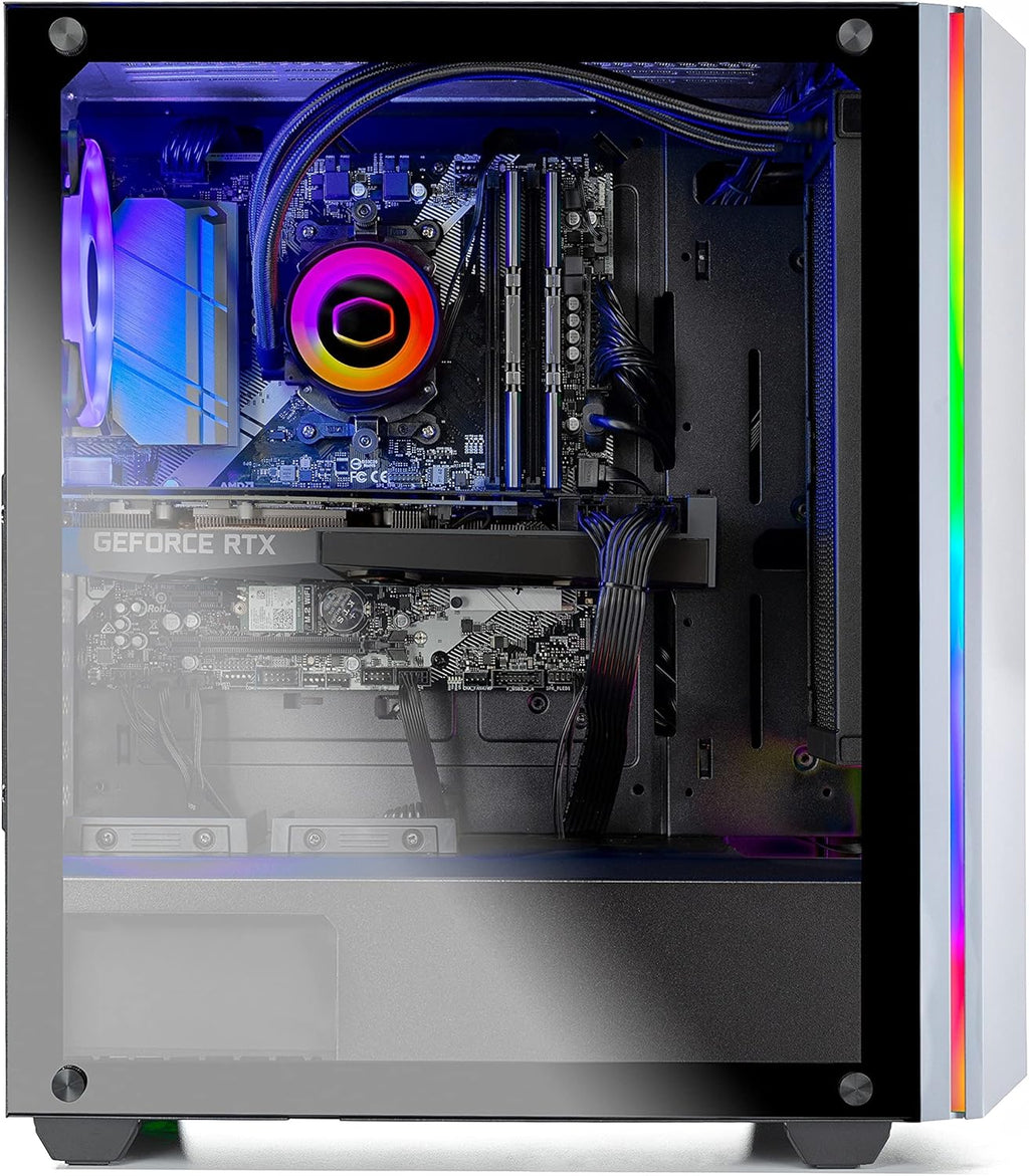 White Gaming Desktop PC with AMD Ryzen 5 5600X RTX 3070 Ti 1TB SSD 16GB DDR4 D34912