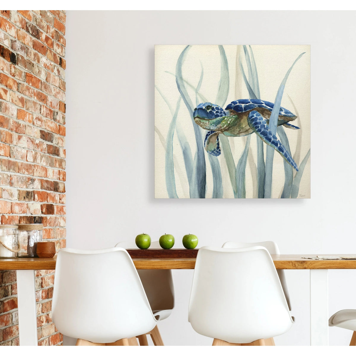 Turtle in Seagrass Gallery Wrapped Canvas P3935