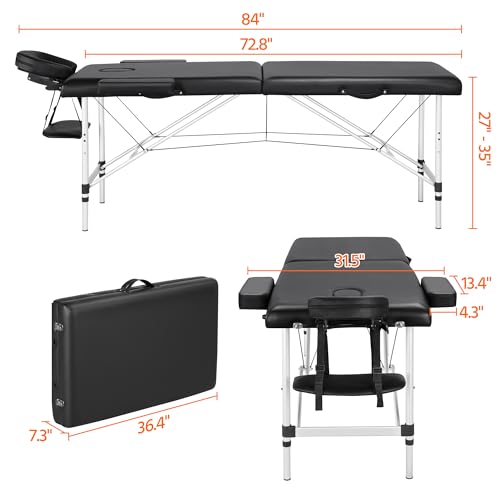 Pink 24 inch Portable Height Adjustable Massage Table V380