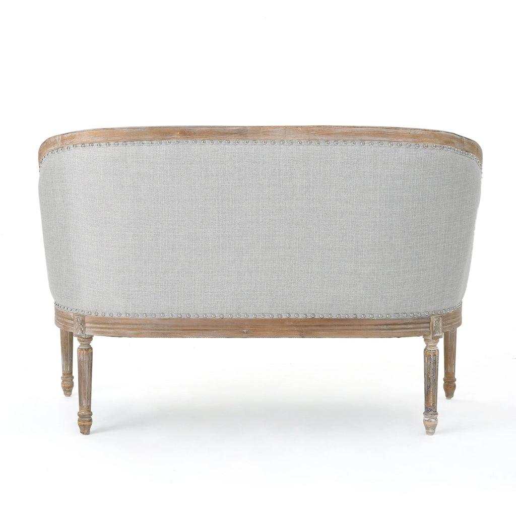 Light Gray Fabric Loveseat O369
