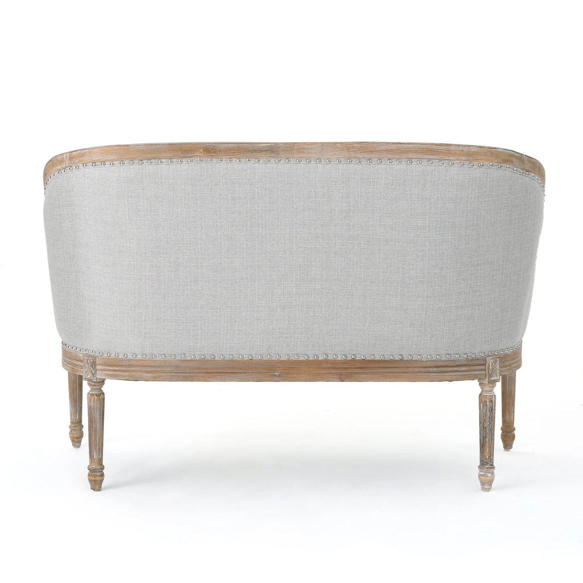 Light Gray Fabric Loveseat O369