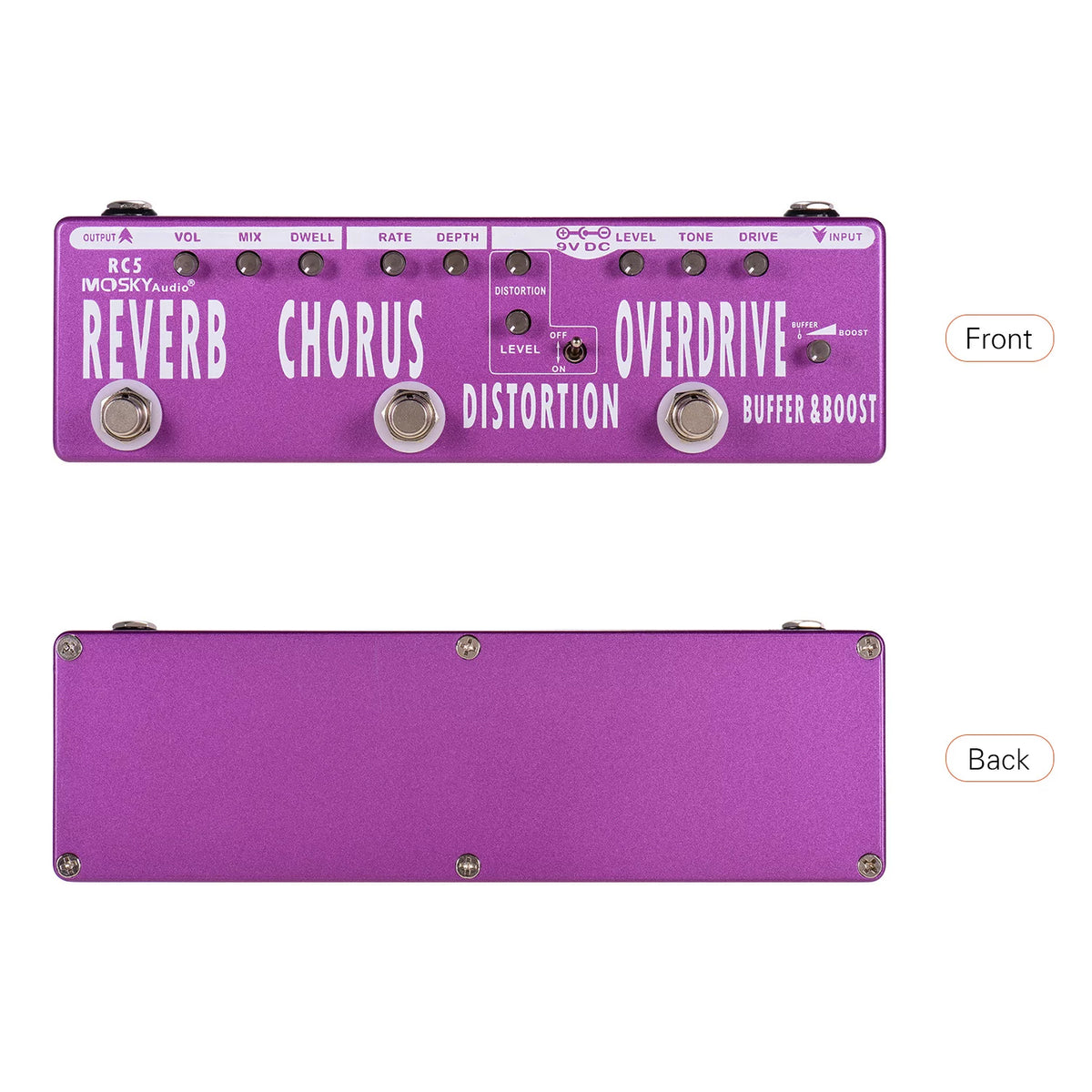 Guitar Effects Pedal Reverb Chorus Distortion Overdrive True Bypass Z21530