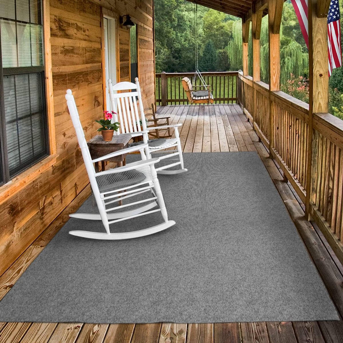 Gray 6 Feet x 30 Feet Indoor Outdoor Carpet with Rubber Backing W584480