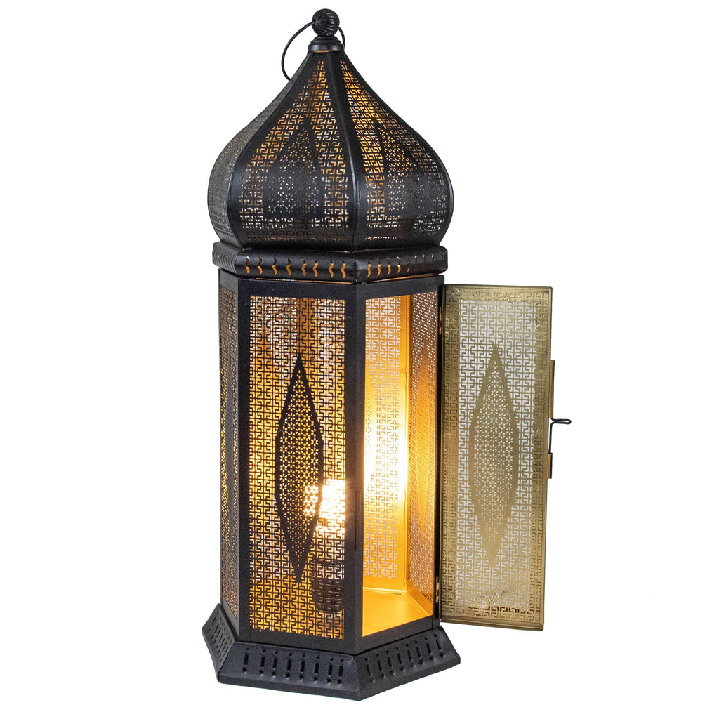 Black and Gold Table Lantern Lamp T661