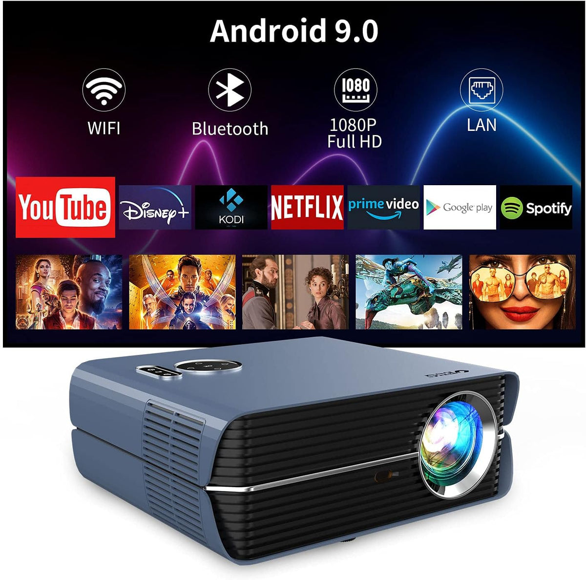 1080P HD 7200 Lumens LCD Projector Y618