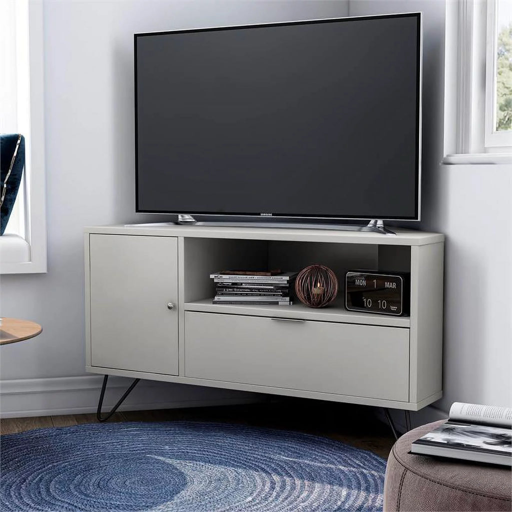 White Wood Corner TV Stand Z6968