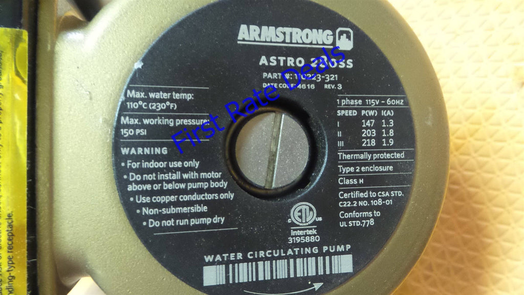 Astro 280SS Circulator Pump, Open, 115V, 5/16 HP G174130