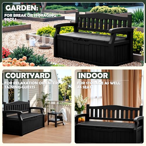 80 Gallon Black Storage Bench W38088
