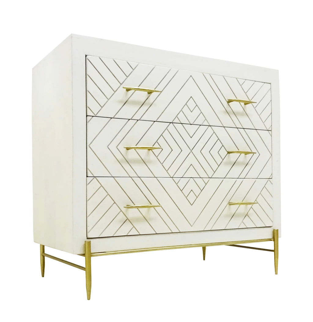 Solid Wood Three Drawer Dresser D92977