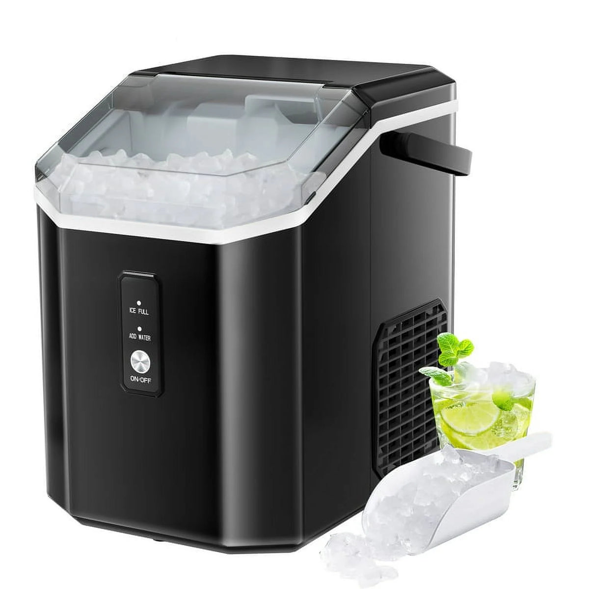 Nugget Ice Maker Countertop with Soft Chewable Pellet Ice, 34lbs/24H, Self-Cleaning, Black Z724