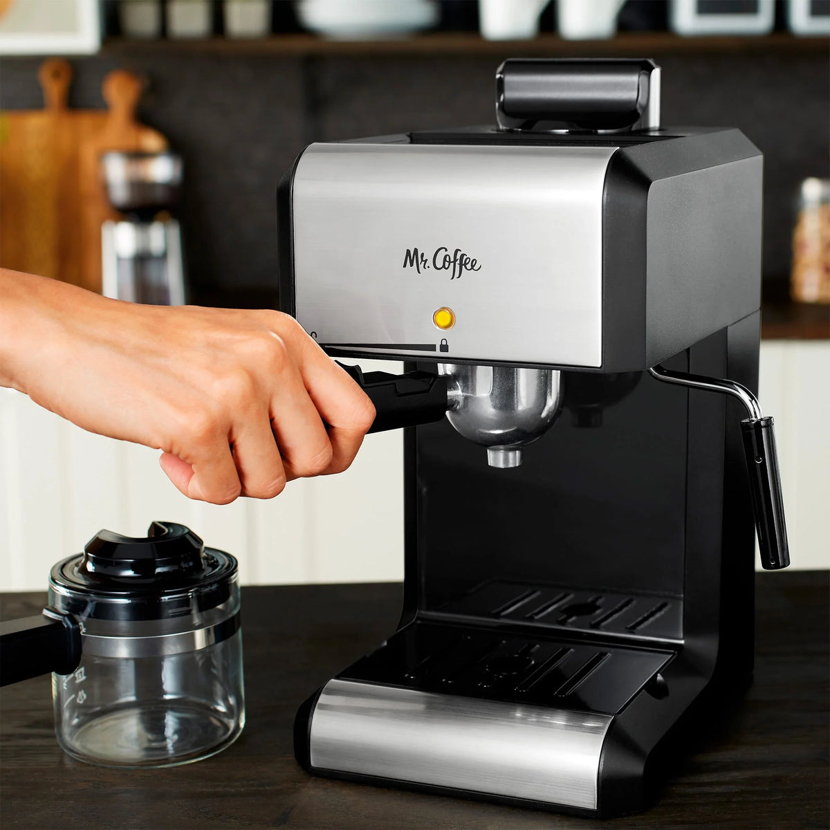 Automatic Espresso and Cappuccino Machine, 20 oz, Silver H74245