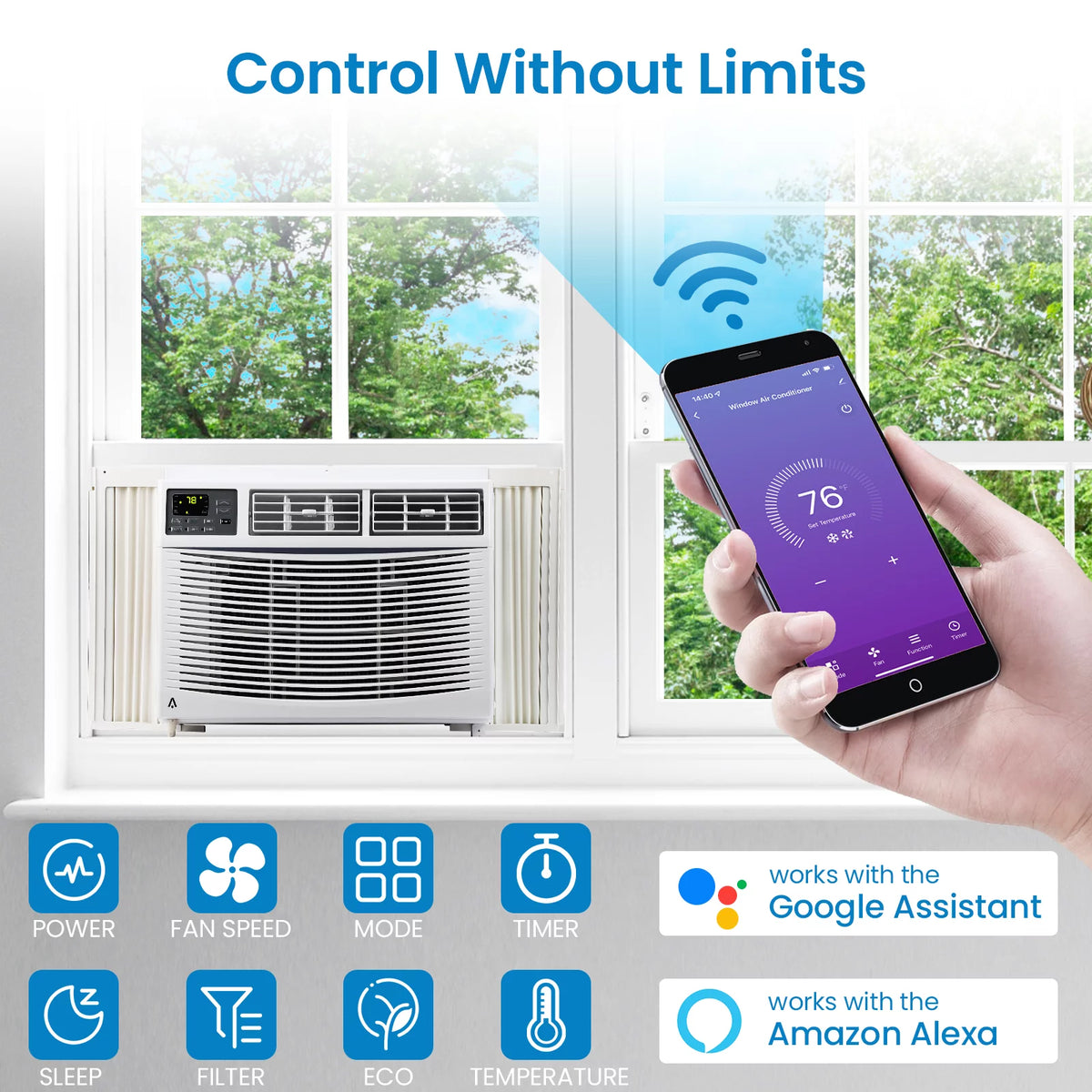 6000 BTU White Window Air Conditioner with Remote H78080