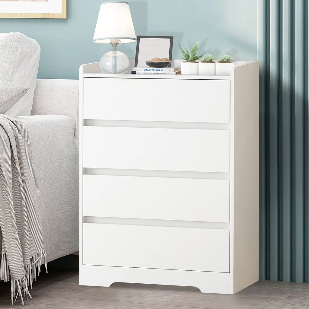 White 4 Drawer Wood Dresser B3698